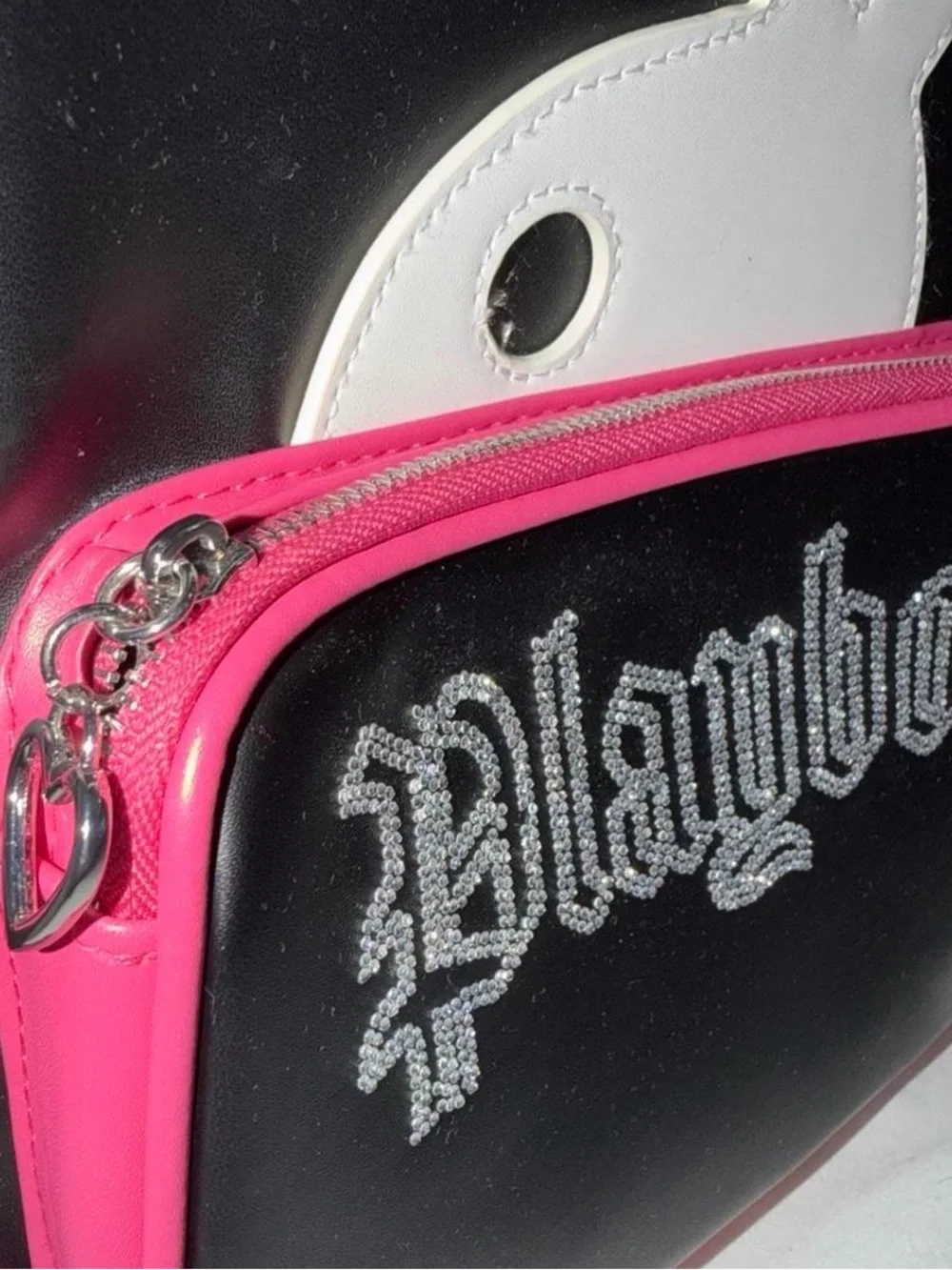 PLAYBOY Black, Hot Pink & White Bunny Mini Backpack